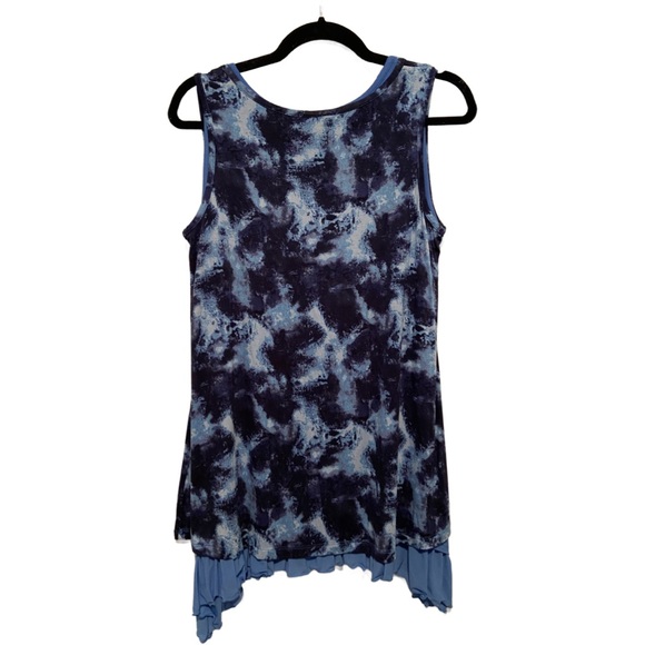 LOGO by Lori Goldstein TIe Dye 3 Piece Set 2 Tanks & Cardigan Twilight Blue M - Picture 5 of 16